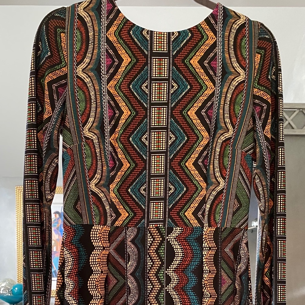 Maggy London Aztec multicolored sheath dress